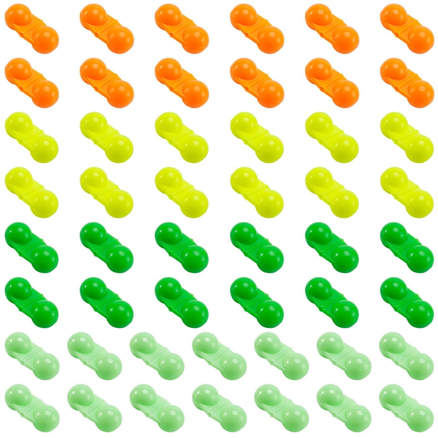 50 PCS Fishing Double Rattles Beads, Catfish Rattles for Fishing, Plastic Fishing Bead Fishing Bells Rattle Floater Rig Beads for Catfish (Colorful)