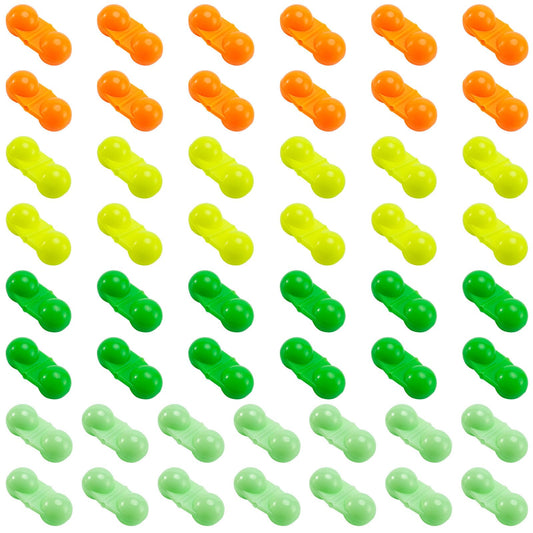 50 PCS Fishing Double Rattles Beads, Catfish Rattles for Fishing, Plastic Fishing Bead Fishing Bells Rattle Floater Rig Beads for Catfish (Colorful)