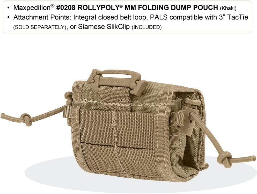 Maxpedition Rollypoly Folding Dump Pouch (Od Green) 6x3x8"