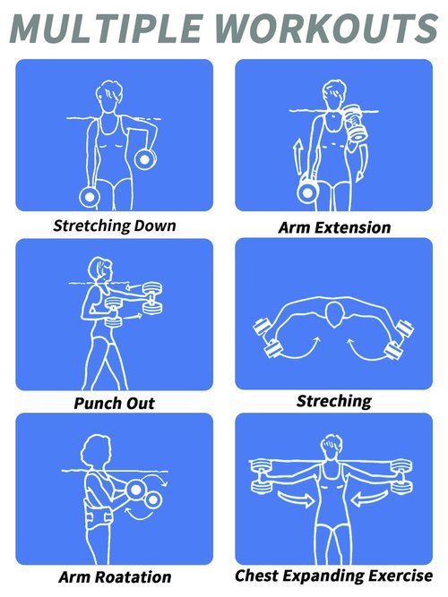 Hikeen Aquatic Exercise Dumbbells Water Dumbbell Pool Resistance Aquatic Fitness Barbells High-Density EVA Foam Pool Weights Dumbbells, for Water Aerobics Weight Loss (Blue)