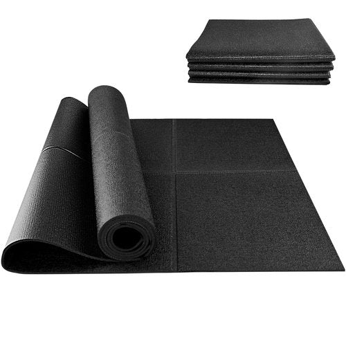 CIIHI Foldable Rubber Treadmill Mat - Walking Pad Mats for Home Fitness, Floor Protector with Non-Slip Texture, Easy to Clean and Maintain, 68" L x 24" W