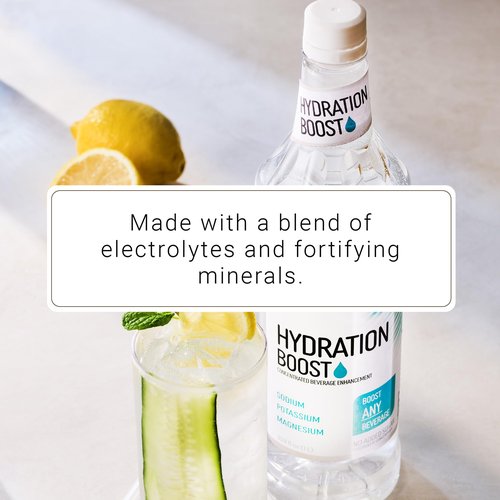 Monin - Hydration Boost and Drink Mix-in, Add Electrolytes & Minerals to Your Favorite Flavored Beverage (Hot or Cold), Dairy-Free, No Artificial Sweeteners, Gluten-Free (1 Liter + Pump)