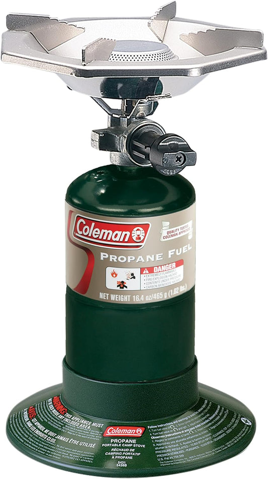 Coleman BottleTop Propane Stove with Adjustable Burner, Portable Camping/Backpacking Cooker with 7650 BTUs of Power for Camping, Tailgating, Grilling, & More