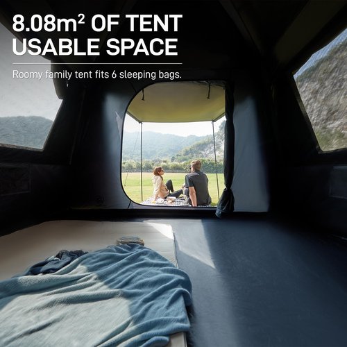 EVER ADVANCED Blackout 6 Person Camping Tent, Instant Cabin Tent for Family with Vestibule and Large Mesh Windows, 60s Easy Setup, Double Layer, Water-Resistant Orange