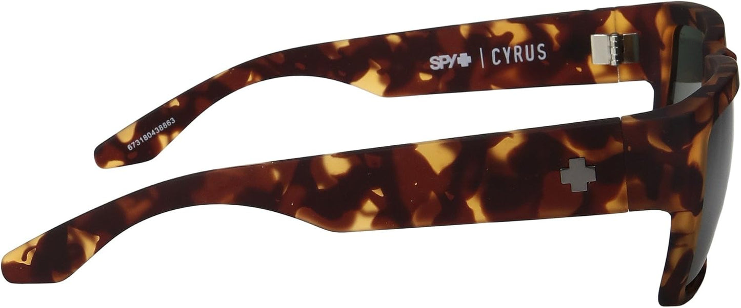 Spy Optic Cyrus Sunglasses Soft Matte Tortoise/Grey Green Lens + Spy Sticker