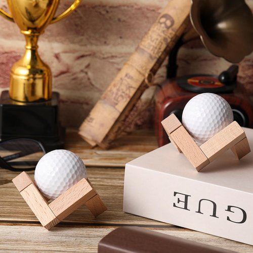 Lineshading 1 Pcs Golf Ball Display Stand 1.97 Inch Wooden Golfball Display Case Baseball Rack Holder for Souvenir Collections Tabletop Decor Men Golf Enthusiasts