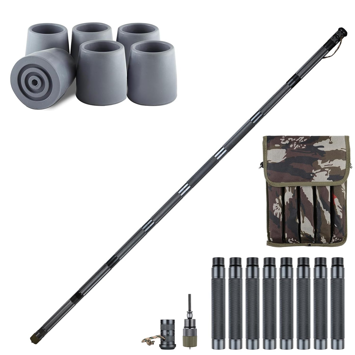 aiGear Premium Walking Hiking Stick and Anti Skid Rubber Tips