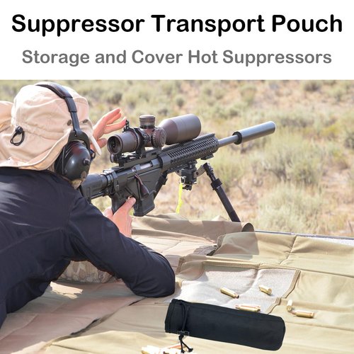 Dasiyoki 9 Inch Heat Resistant Suppressor Cover Sleeve Burn Proof Hot Suppressor Pouch Transport Bag for Deer/Duck Hunting Gear