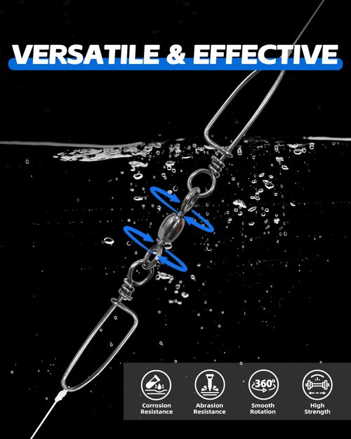 BLUEWING 10pcs Double Fishing Snap Swivels 200 LB Stainless Steel Coastlock High Strength Tackle Connector for Saltwater