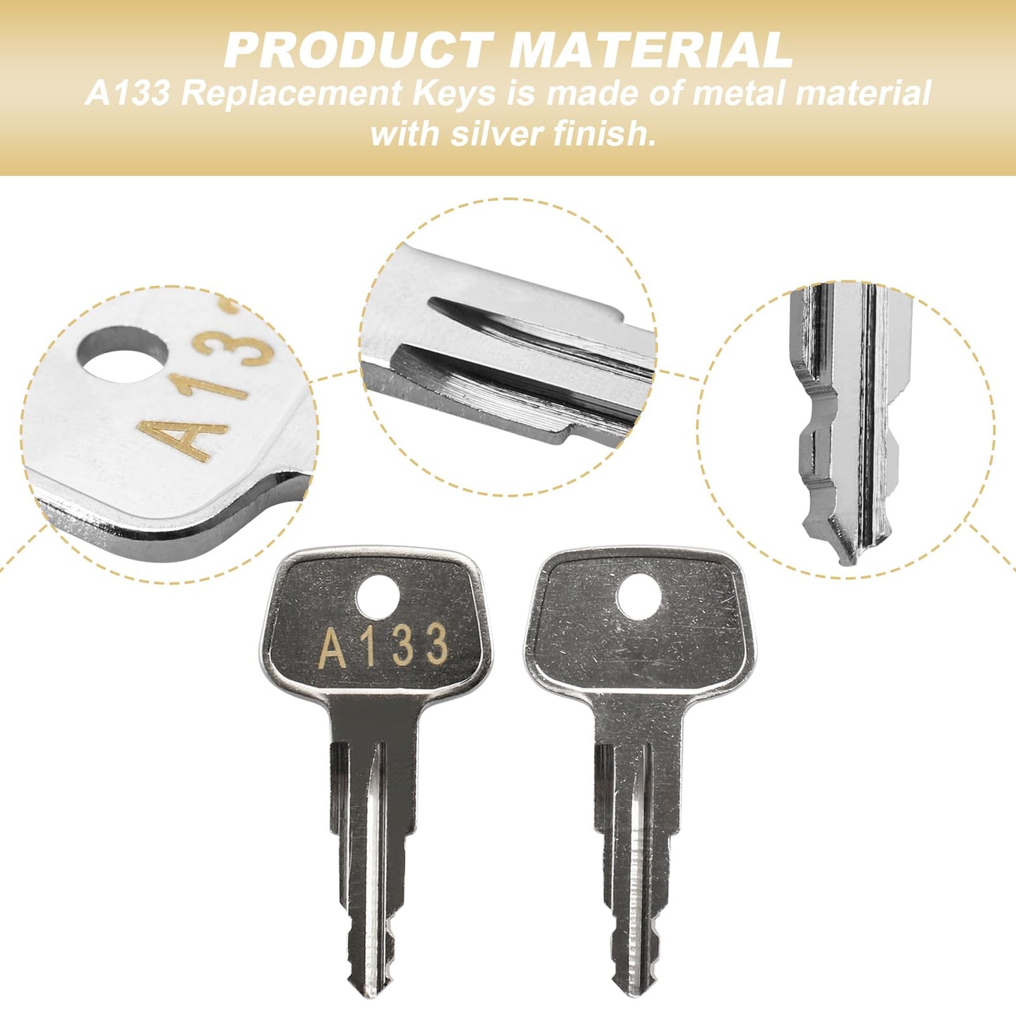 A133 SKS roof Rack Key,Replacement Keys for Yakima SKS Ski,Roof,Cargo Box,Carrier Racks and Crossbars[2 pcs]