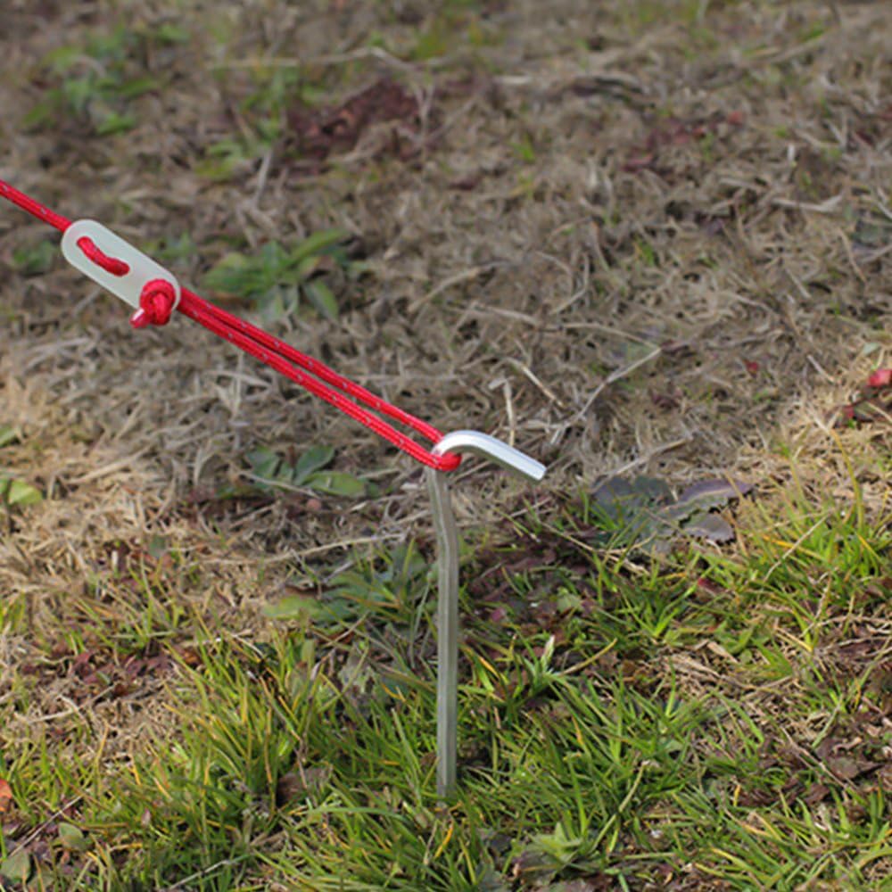 Tent Pegs - Aluminium Tent Stakes Pegs with Hook - 7’’ Hexagon Rod Stakes Nail Spike Garden Stakes Camping Pegs for Pitching Camping Tent, Canopies