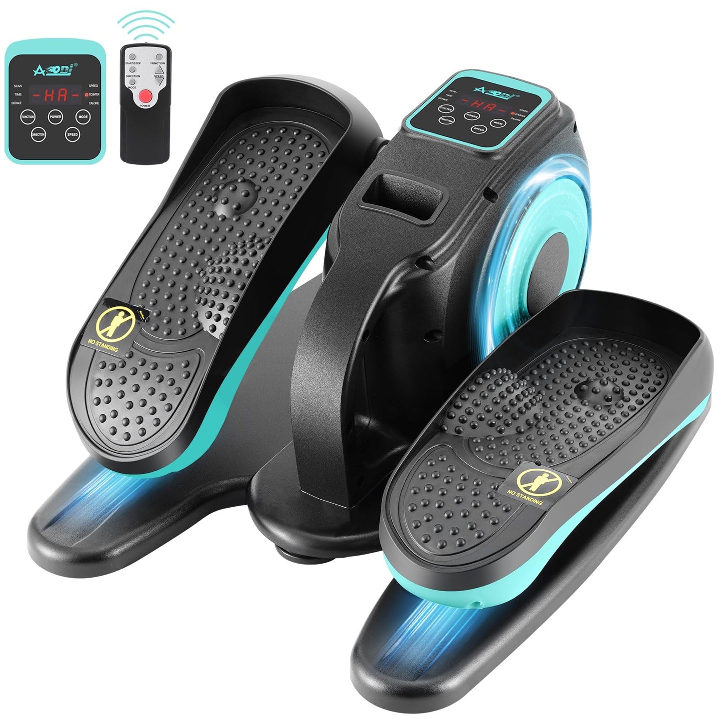 AODI Under Desk Elliptical Machine, Ellipse Leg Exerciser for Seniors Adults, Adjustable Speeds Elliptical Trainer with Remote, Quiet & Portable Mini Seated Pedal Exerciser for Home Office Use