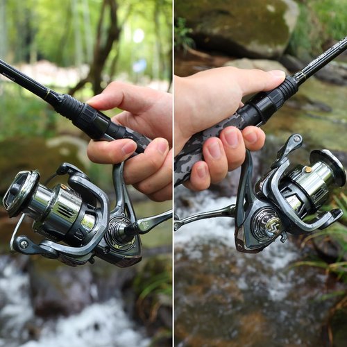 Sougayilang Fishing Rod and Reel Combo, Stainless Steel Guides Fishing Pole with Spinning Reel Combo for Bass Fishing-5'10'' with XB2000