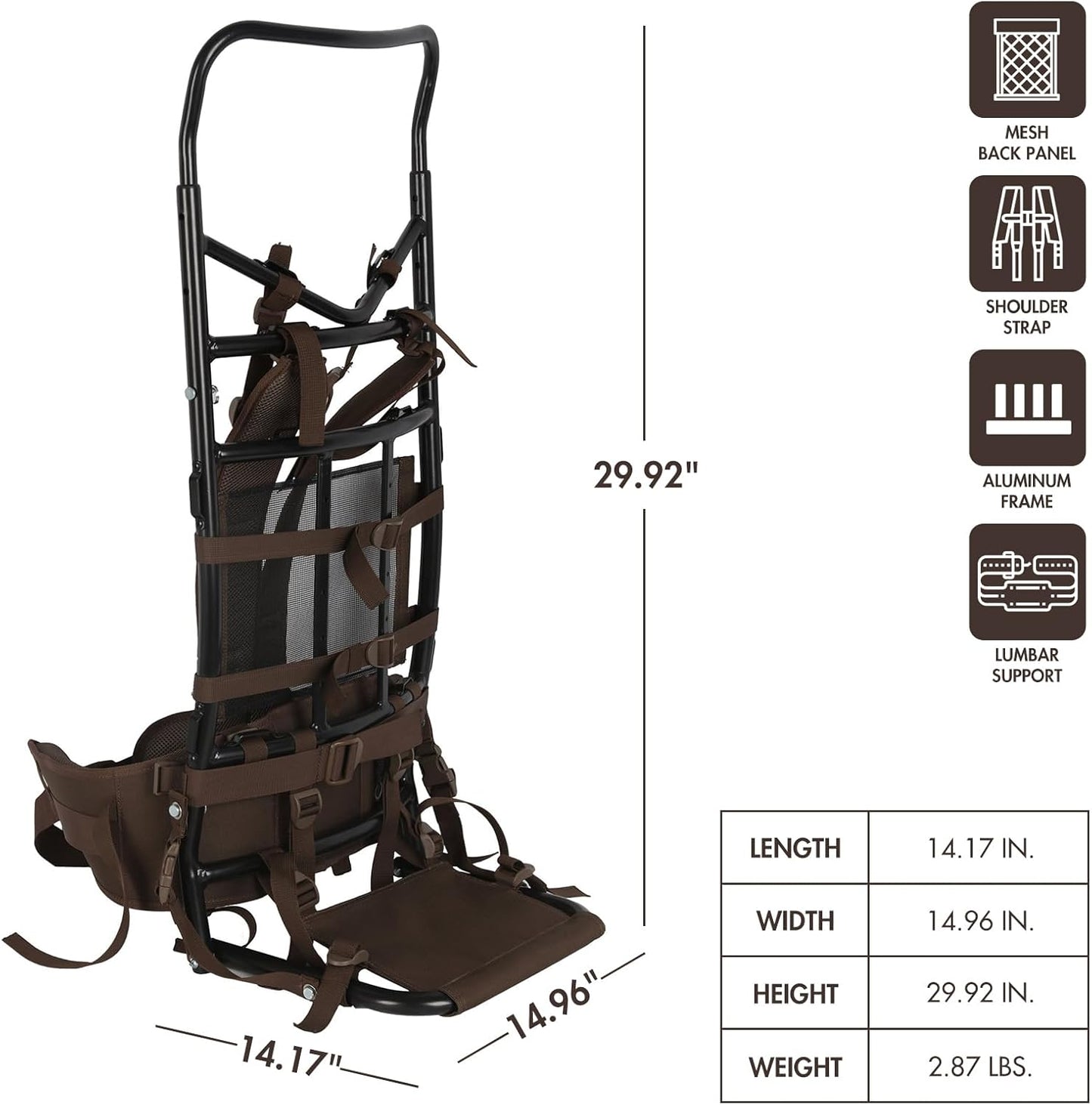 Timber Ridge TR External Aluminum Adjustable Pack Frame,