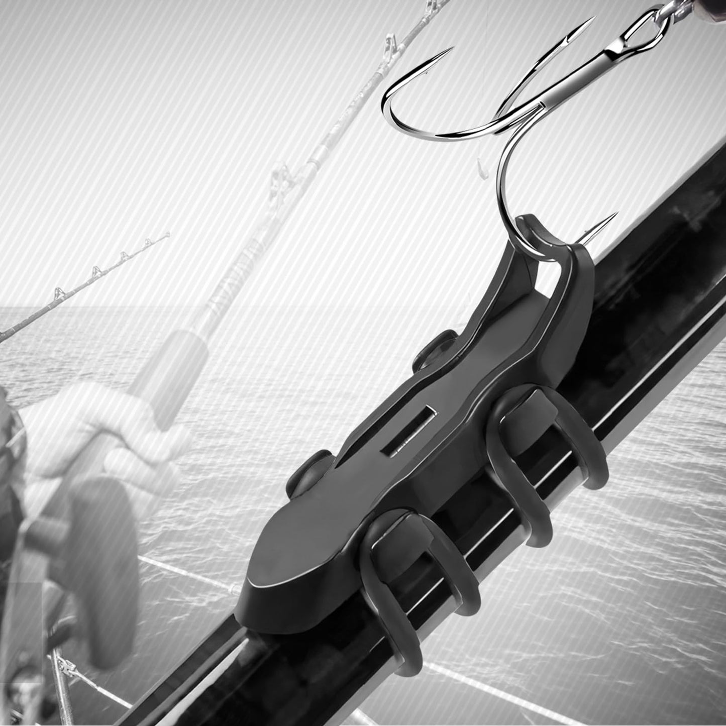 Hook Keeper for Fishing Rod, [4Pcs] Magnetic Fishing Hook Keeper, HK2F Fishing Bait Holder with 2 Sizes Rubber Rings, Fishing Hook Holder Quick Installation