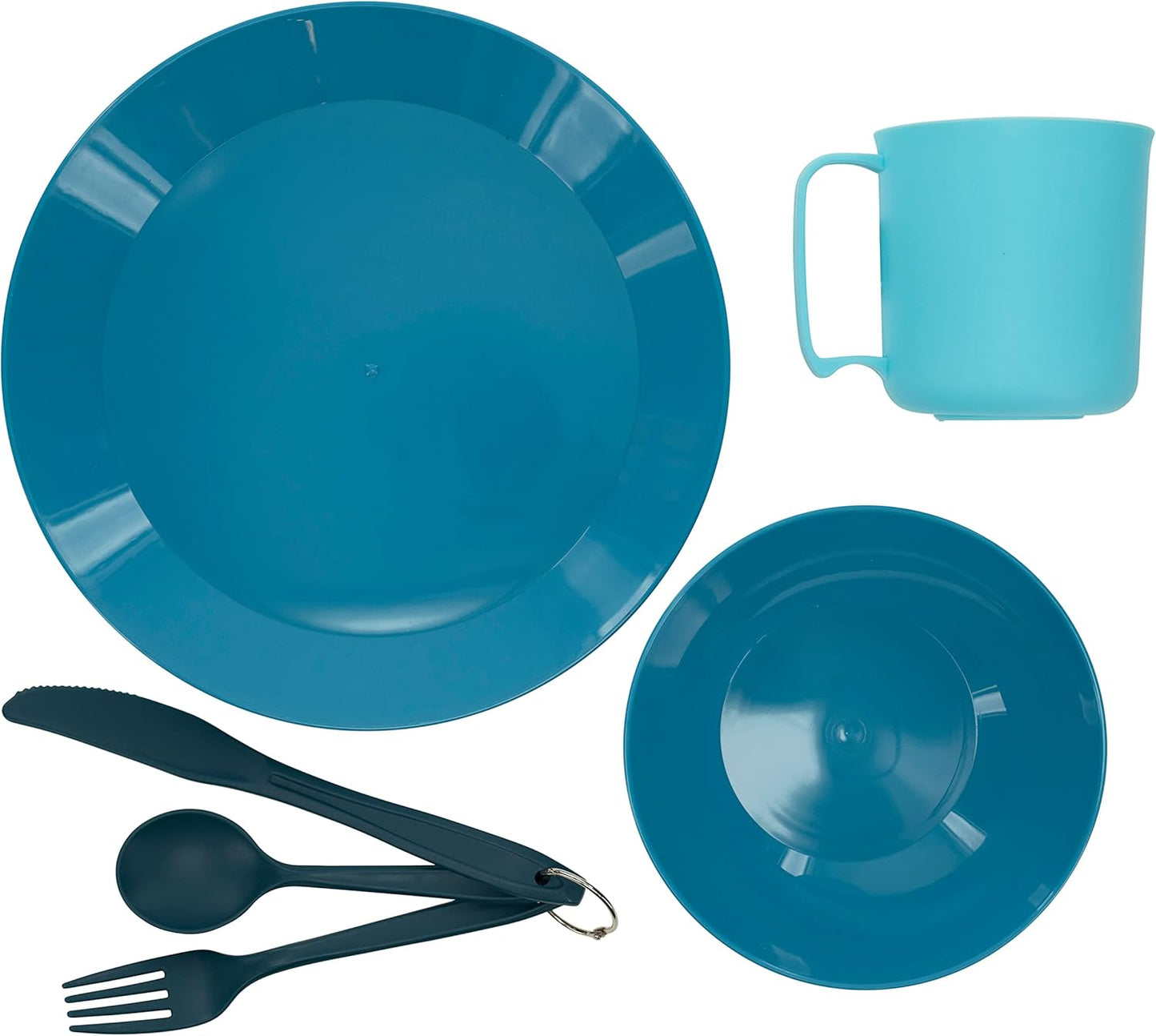 ustPackWare Dish Set with Mesh Bag, BPA Free Construction and Eating Utensils for Hiking, Camping, Backpacking, Travel and Outdoor Survival