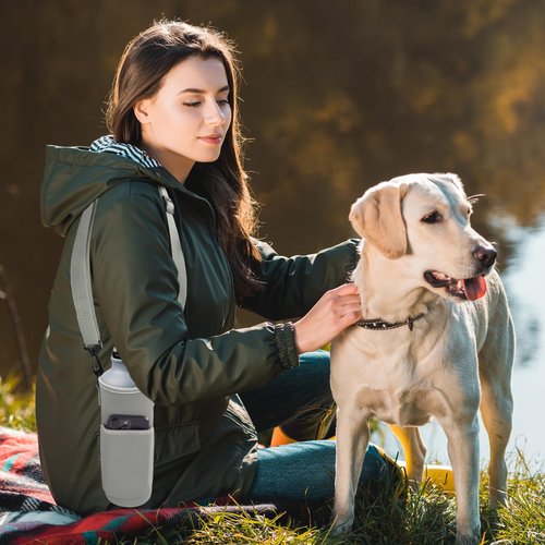 ZHMUYAOJY 3PCS Water Bottle Holder with Adjustable Shoulder Strap,Lightweight Water Bottle Carrier with Phone Pocket，Neoprene Water Bottle Bag for Men Women Camping Hiking Travelling