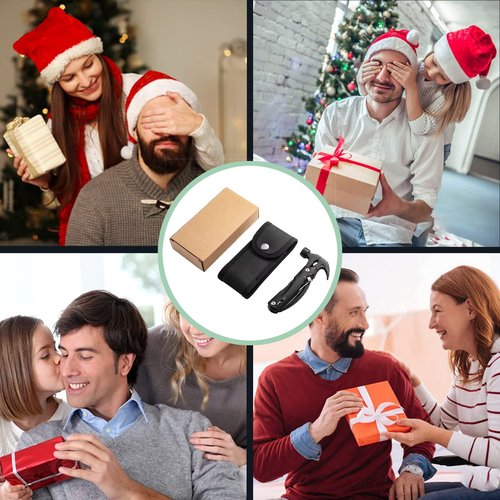 Stocking Stuffers Gifts for Men Dad, Camping Accessories 12 in 1 Hammer Multitool Christmas Birthday Gifts for Mens Grandpa Dad Son, Tool Gadgets