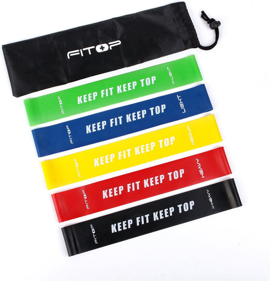 FITOP Resistance Bands Exercise Set of 5, Workout Bands Booty for Home Gym Fitness, Legs and Butt, Stretching, Strength Training & Physical Therapy