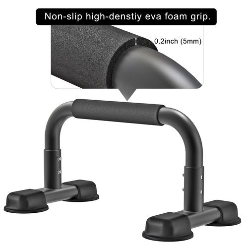 Dolibest Push Up Bar, 9.6'' High Parallettes Bars with Full-Cover Foam Handles, Stable Calisthenics Equipment, Suitable for Handstand, L-Sit, Dip Bar, Strength Training for Indoor Outdoor Use（660LB）