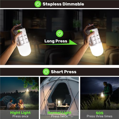 WONYO Rechargeable Lantern, 8000mAh 1320 LM Flashlight, 3 Light Modes & Stepless Dimmable, Emergency Camping/Home/Hiking/Power Outages (Warm Light)