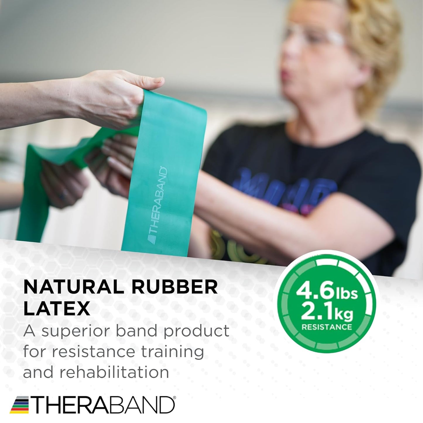 THERABAND Resistance Bands Set, Beginner Kit, Yellow, Red, Green, Non-Latex Elastic Bands for Exercise & Physical Therapy, Strength Training Bands for Upper & Lower Body Fitness