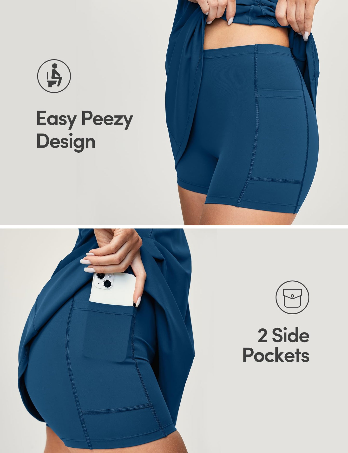 IUGA Tennis Dress for Women Golf Dress with Shorts Underneath Workout Athletic Dresses Built-in Bra Sleeveless Polo Dresses