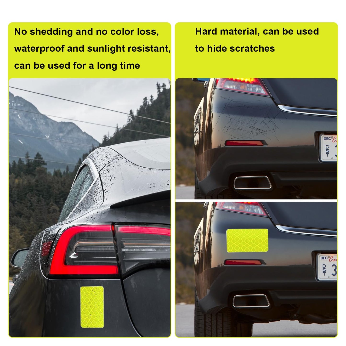 42Pcs Reflective Stickers, Reflective Helmet Bicycle Sticker, Driveway Reflectors, BikeReflective Tape, NightSafety Stickers for Bicycle, Motorcycle, Scooter, 8 Shapes (Fluorescent Yellow-Green)