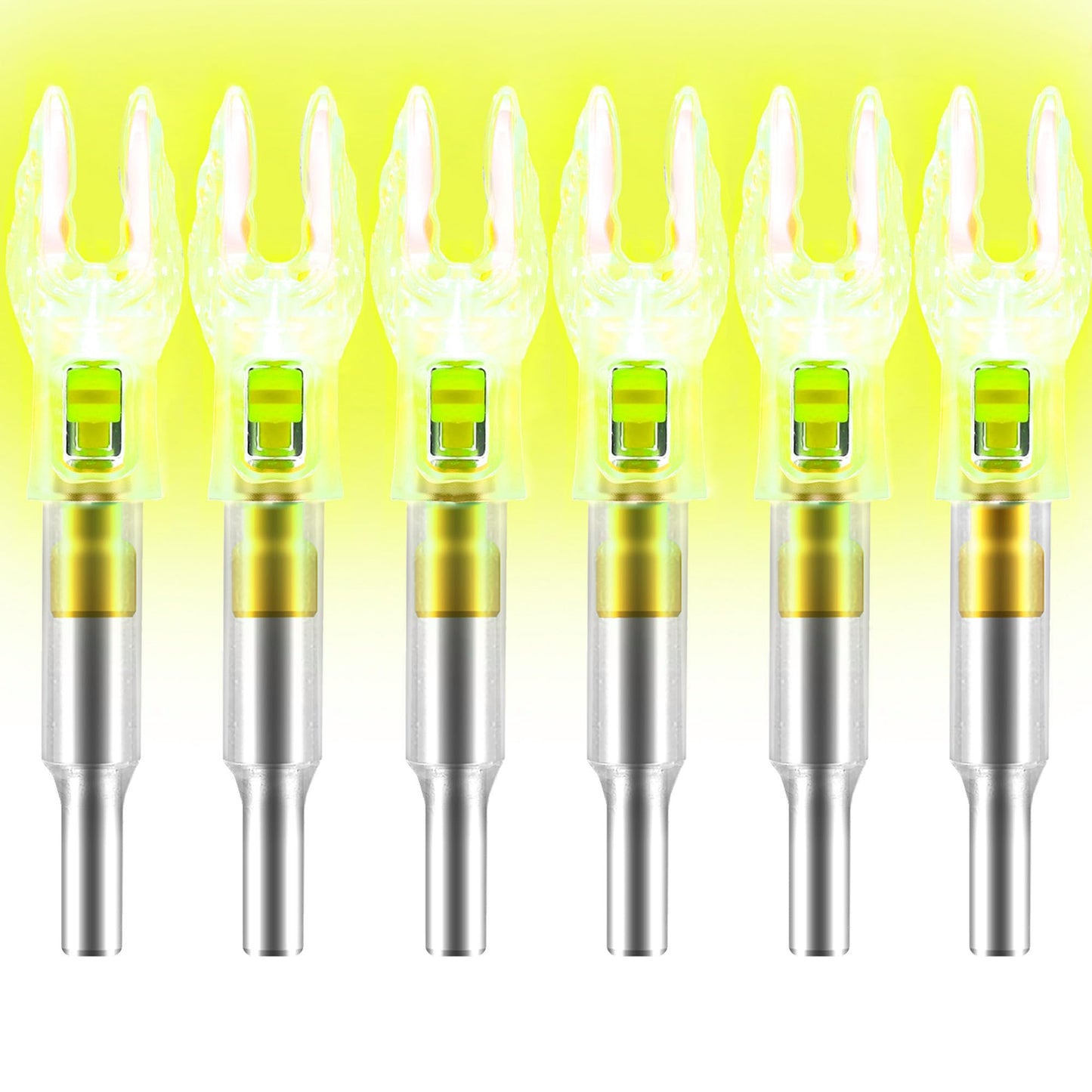 6PCS X Lighted Nocks for Arrows with .204 .233 .244 .246 Inside Diameter with H, S, GT Bushings LED Light up Knocks