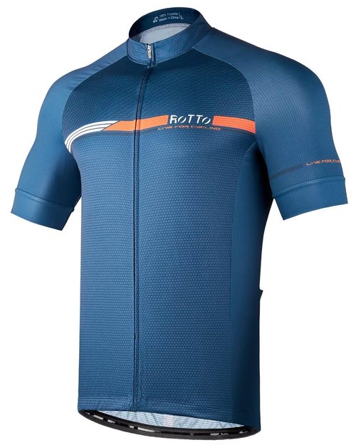 ROTTO Mens Cycling Jersey Short Sleeve Bike Shirt with Rear Pockets Stripe Series