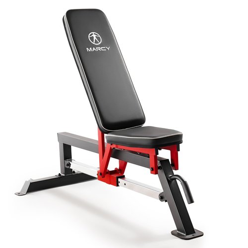Marcy Adjustable Strength Training Utility Bench with Chrome Sliding Track SB-5429