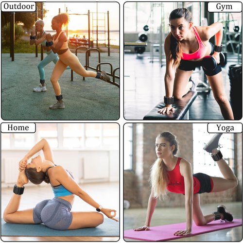 Wrist & Ankle Weights for Women Set of 2(1Lbs Each), Comfortable and Breathable, Freely Removable, Adjustable Ankle Weights for Pilates, Walking, Yoga, Dance,Aerobics, Gym, Home workouts
