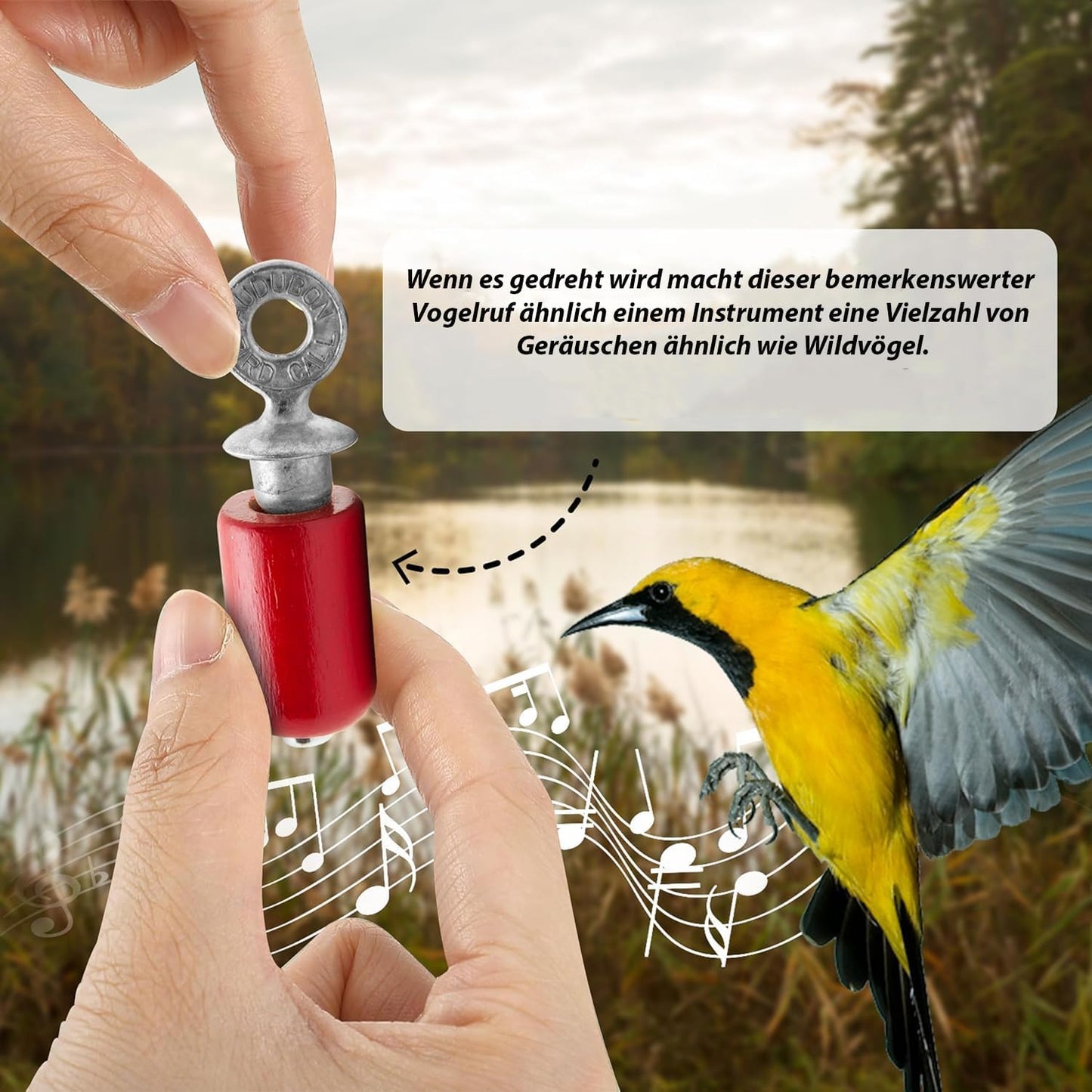 RE2473B Boxed Audubon Bird Call,Red