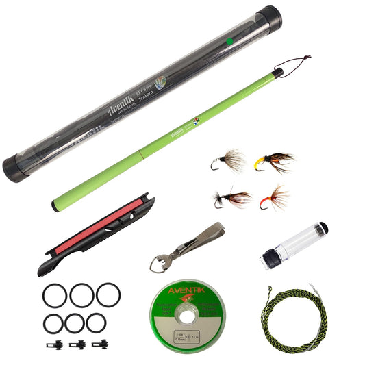 Aventik FreshStart Tenkara Fly Fishing Rod Combo(Green,2.4M/8FT)