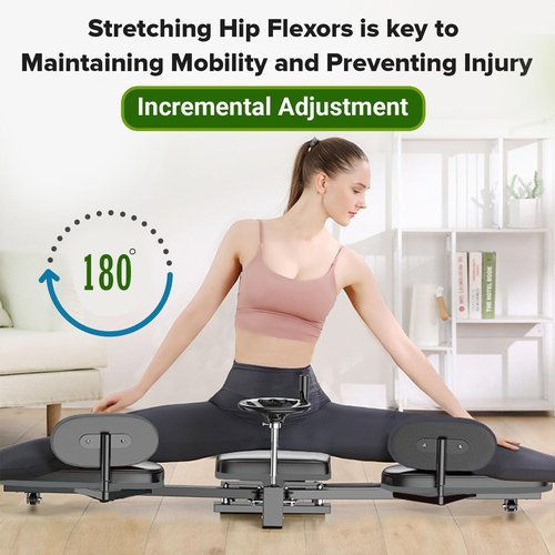 Hip Stretching Machine by Flex Bench – Improve Flexibility,Mobility and Reduce Hip Pain, Leg Stretcher - Flexibility for Yoga,Dance and Gymnastics Thighs,Glutes, Upgraded Model - New Adjustable Seat.
