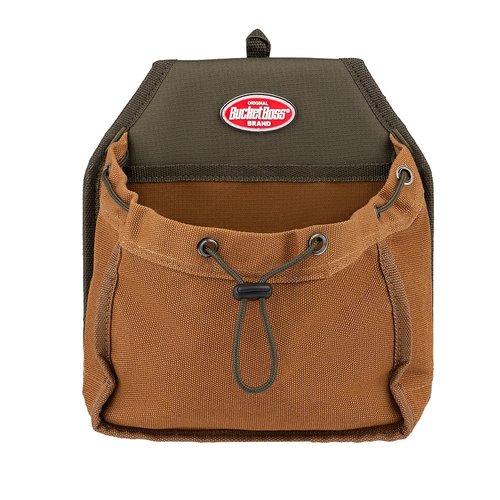 Bucket Boss Parachute Pouch with Speed Square Pocket and Flap Fit in Brown, 54135