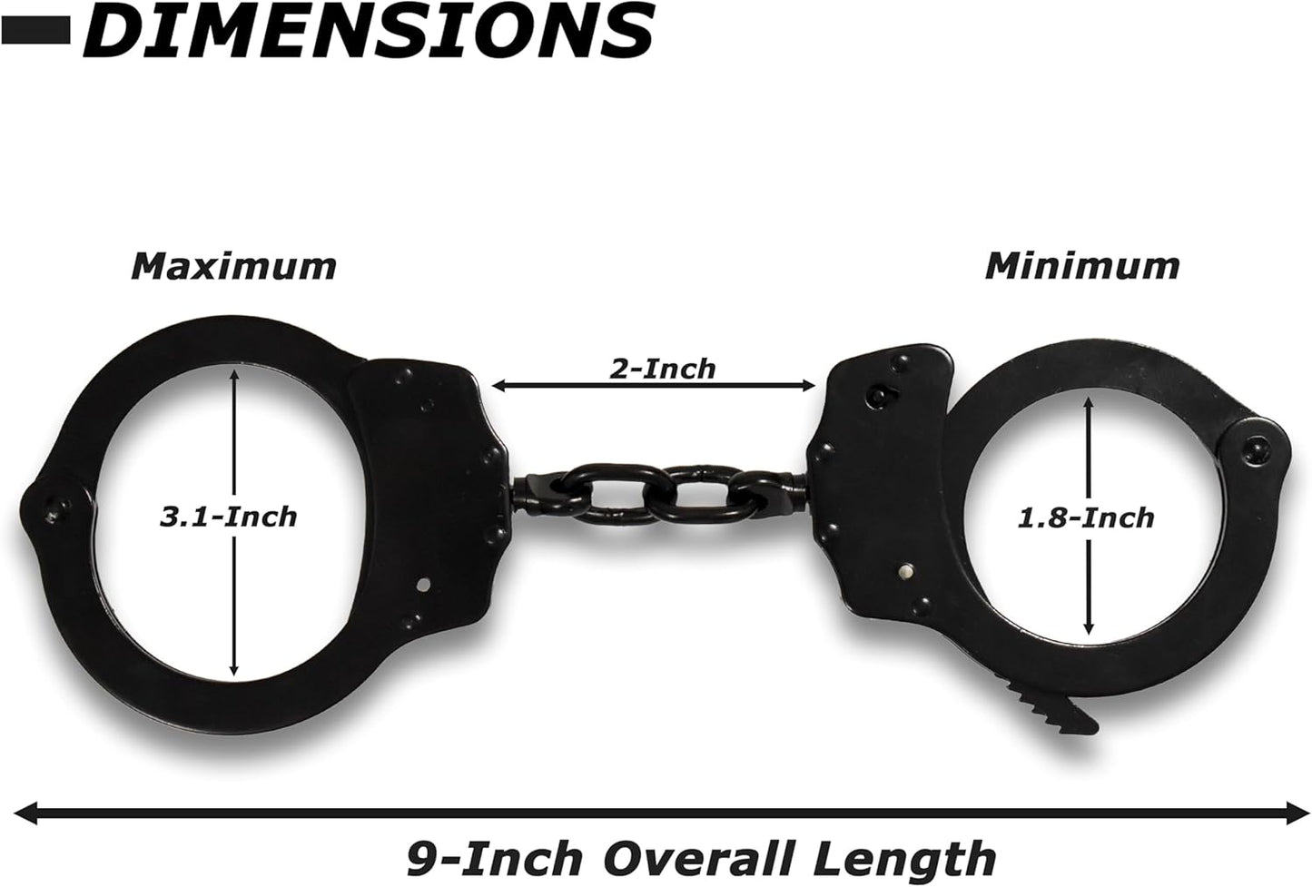 Snake Eye Tactical Steel Handcuffs with Two Keys Heavy Duty Steal Professional Grade | Secure Handcuffs.