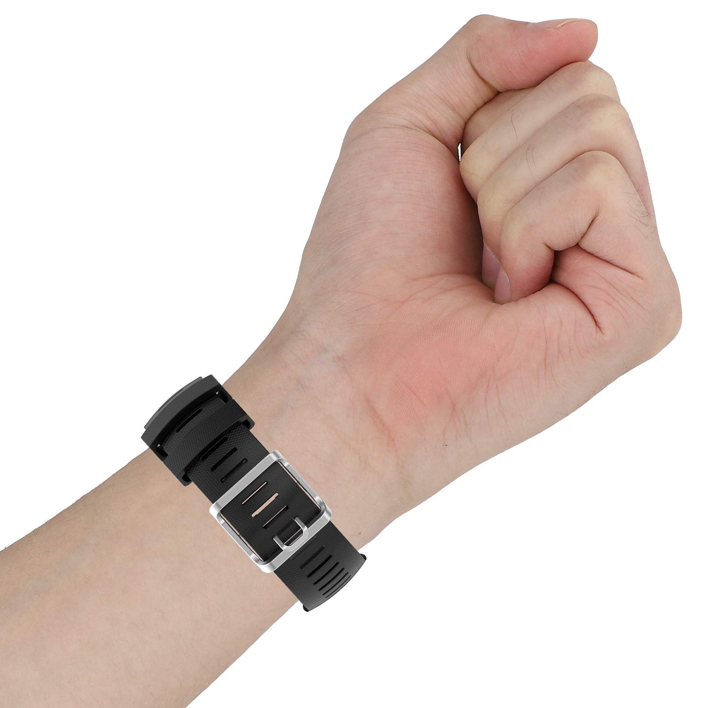 INF Watch band compatible with Polar M200, Silicone Sport Strap with Bumper Case, Soft Breathable Scratch-Resistant Adjustable Replacement Strap for Women & Men(Black)