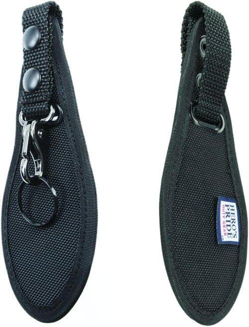 Hero's Pride Duty Belt Key Holder - Durable Ballistic Scabbard with Deluxe Metal Clip and Split Key Ring - Fits 2.25'' Tactical Belts for Law Enforcement