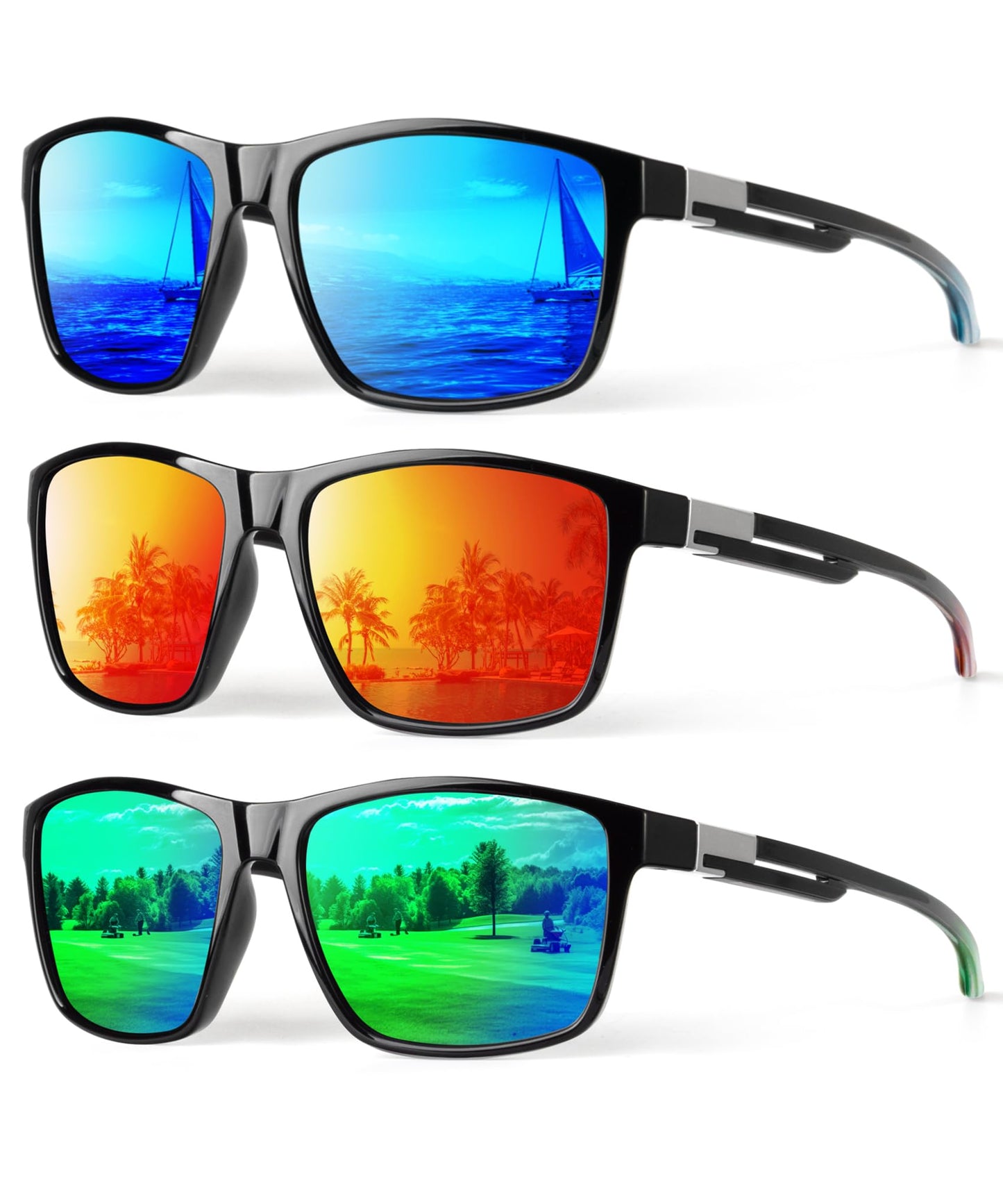 KALIYADI Polarized Sunglasses Men Mens-Sunglasses: Unisex Polarized Sun Glasses Lightweight Driving Fishing UV Protection