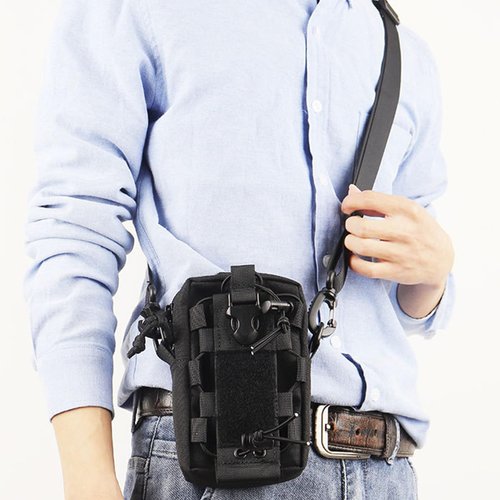 WUYUNTAI Tactical Backpack Accessories, Molle Phone Pouch, Tactical Belt Accessories, Black