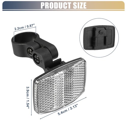 X AUTOHAUX Bike Reflectors 2.13"x1.54" Bicycle Warning Reflector Bike Accessories Plastic White