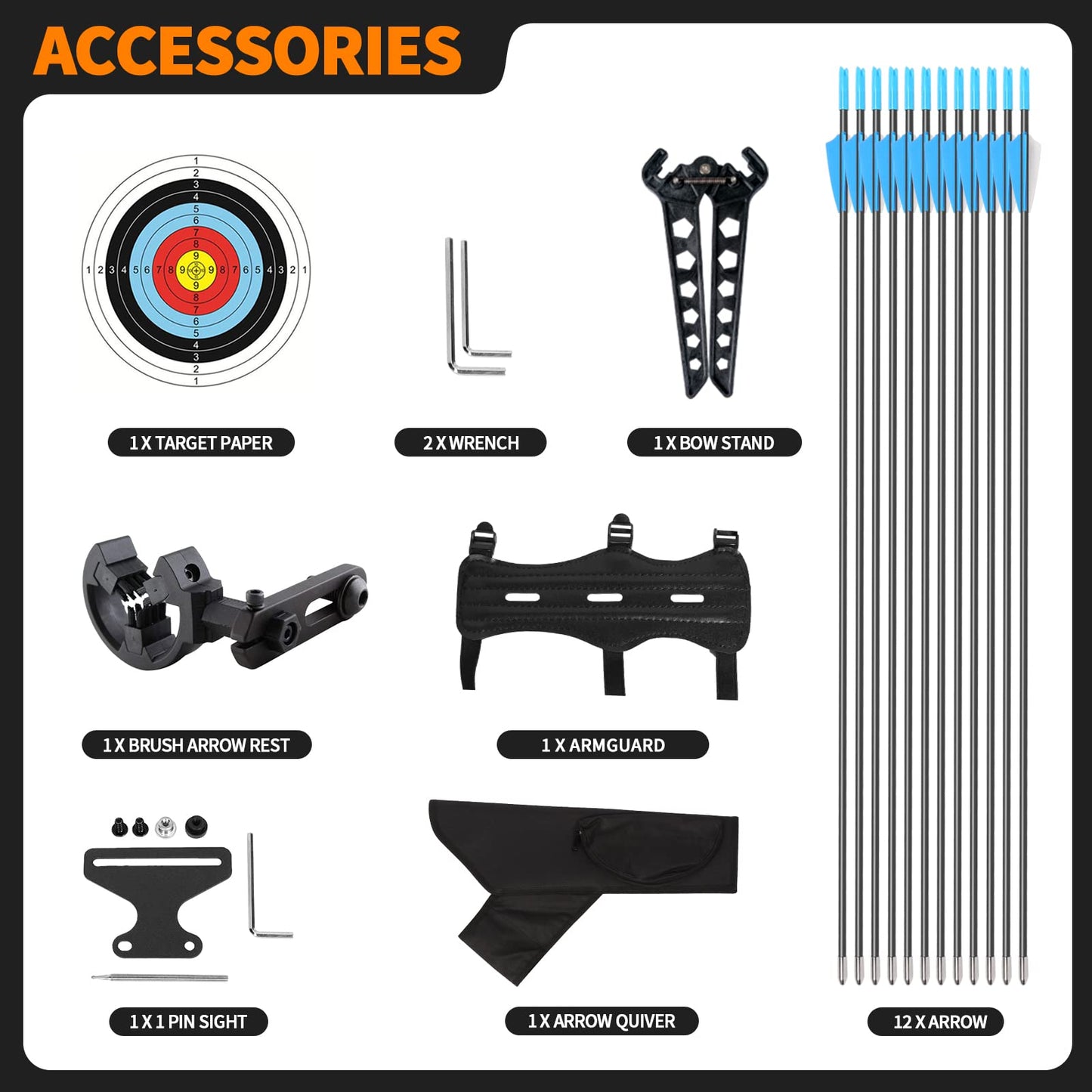 AKCHOER A208 Compound Bow and Arrow Set, 16-20 Lbs Draw Weight, Right Handed Bow for Kids Archery Beginner, Target Bow with Accessories for Teens Outdoor Sports Game Shooting Training (Blue)