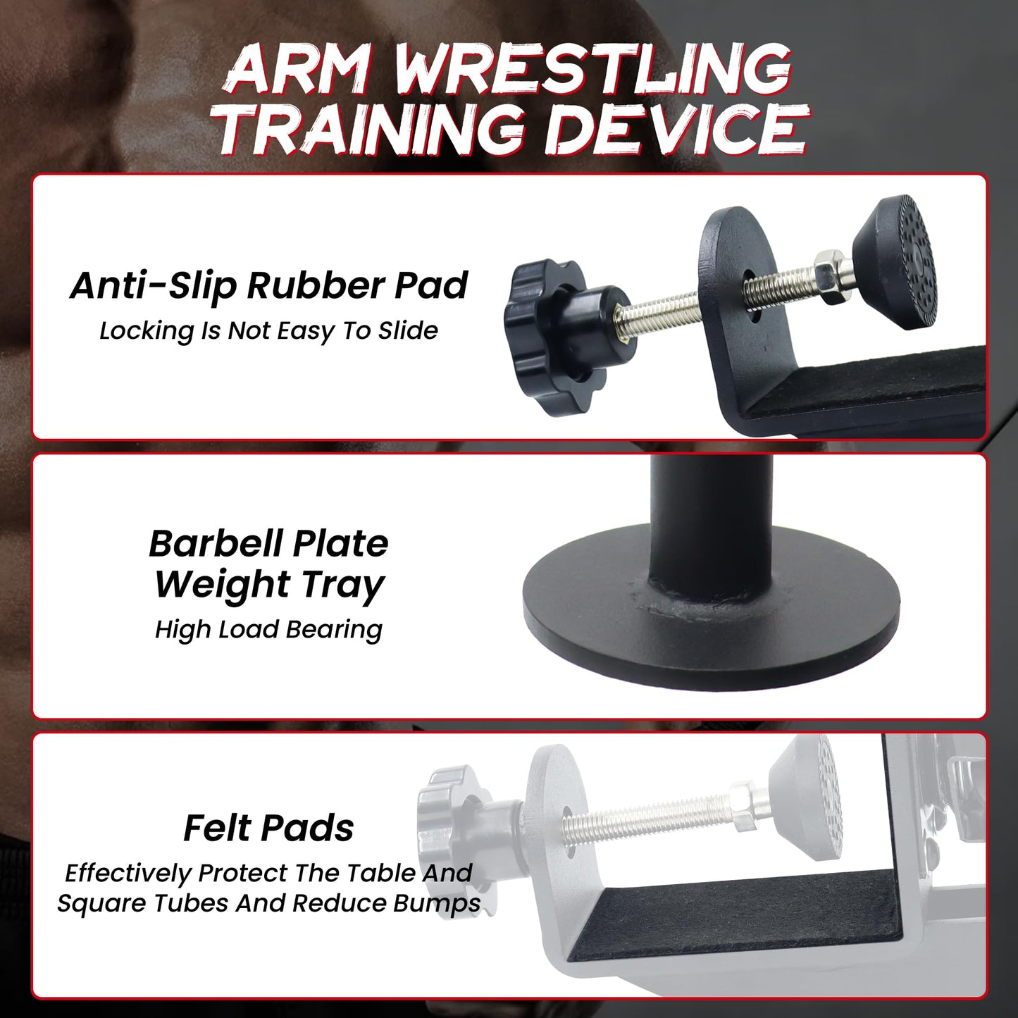 AHTAPFON Arm Wrestling Training Equipment, Arm Wrestling Training Table Pulley Cable System, Fitness Wrist & Forearm Strengtheners for Adults Professional and Biceps Training