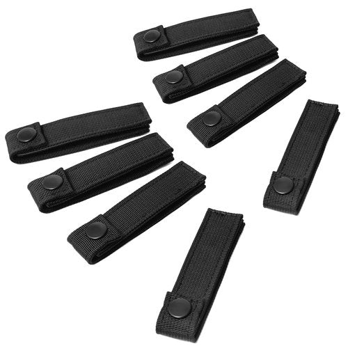 Molle Straps with Snaps 4 inch, Tactical Mod Strap Molle Webbing Straps, Military Backpack Molle Accessories Snap Strap,Outdoor Bag Nylon Thumb Molle Connectors Black/Army Green/Coyote (4, Black)