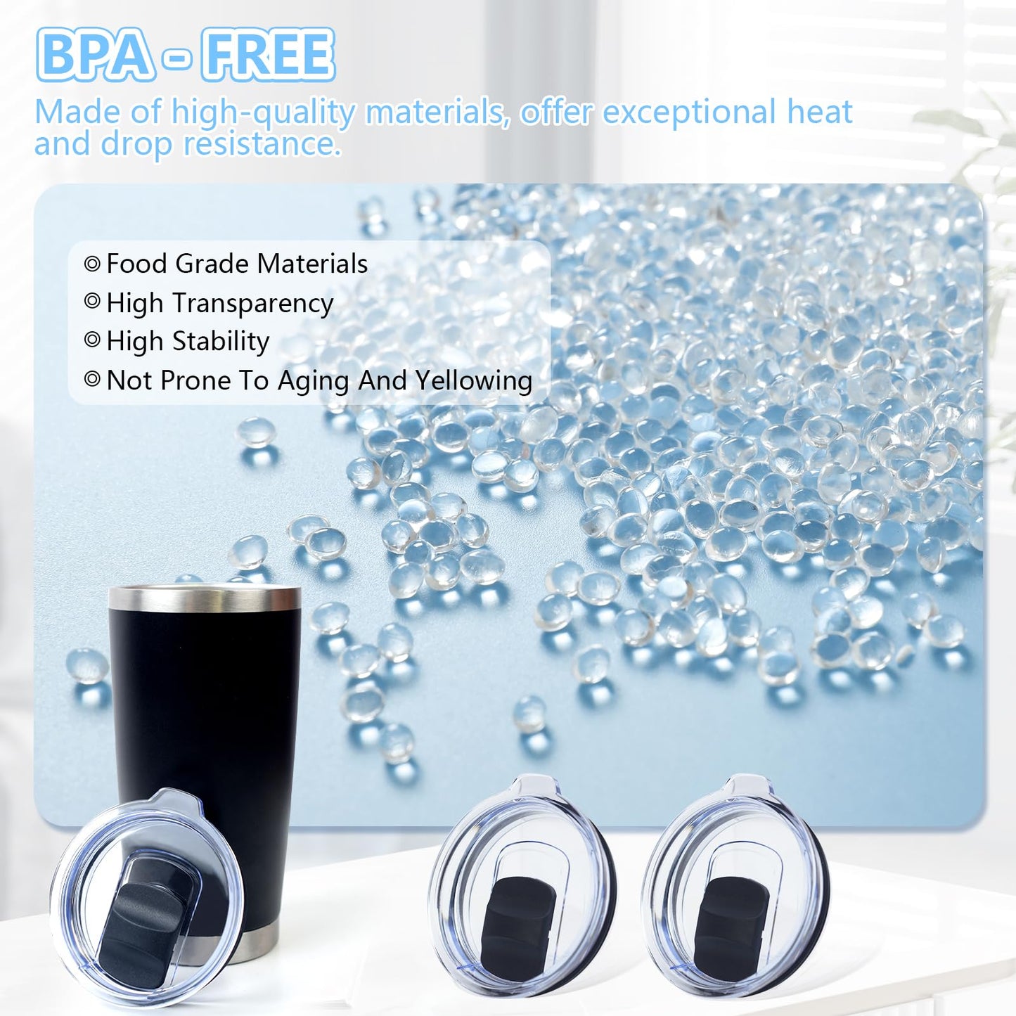 3 Pack 20 oz Tumbler Lid, Magnetic Slider Replacement Lids for YETI 20 oz Tumbler, 10/24 oz Mug and 10 oz Lowball, Spill Proof Cup Lids Covers Compatible for Ozark Trail, Old Style Rtic, BPA Free