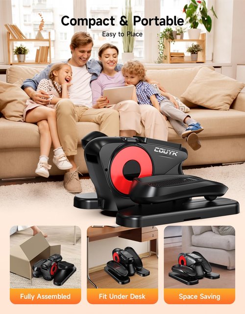 Under Desk Elliptical Machine,Electric Ellipse Leg Exerciser for Seniors Adults,Quite Portable with Display Monitor,Non-Slip Foot Straps and Remote Control and 12 Adjustable Speeds