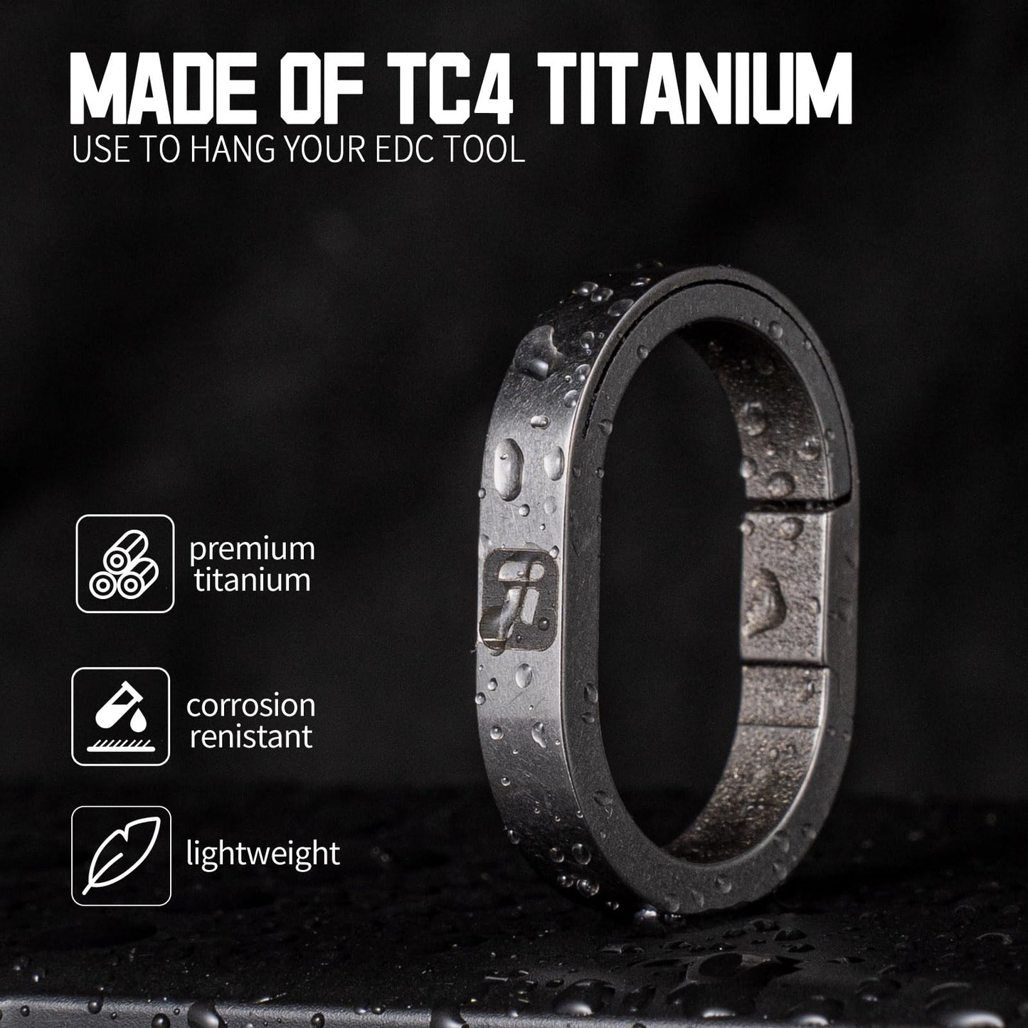 FEGVE Titanium Small Key Chain Rings, Quick Release Connecting Keychain Mini Carabiner for Keys Wristlet Bag