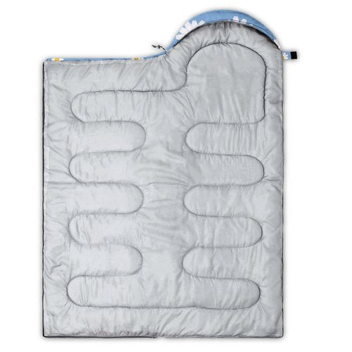 Datura home Kids Sleeping Bag for Boys,Daisy Blue-Lightweight Warm Outdoor Indoor-Waterproof Cold Weather Resistant Sleeping Bag for Camping Hiking(Daisy 32"*90")