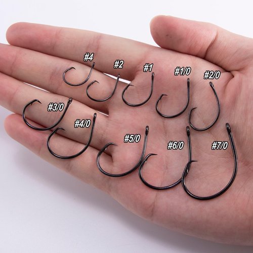 Dr.Fish 30 Pack in-line Circle Hooks 1X Strong Freshwater&Saltwater Fishing Hooks Non-Offset Wide Gap Light Wire Bass, Catfish, Striper #1